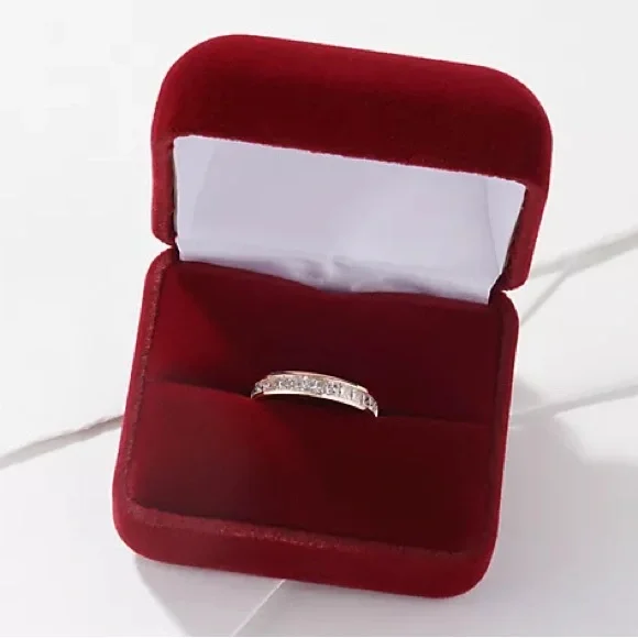 Affinity Diamonds 1 Carat Princess Cut Channel Set Ring 14k White Gold NIB